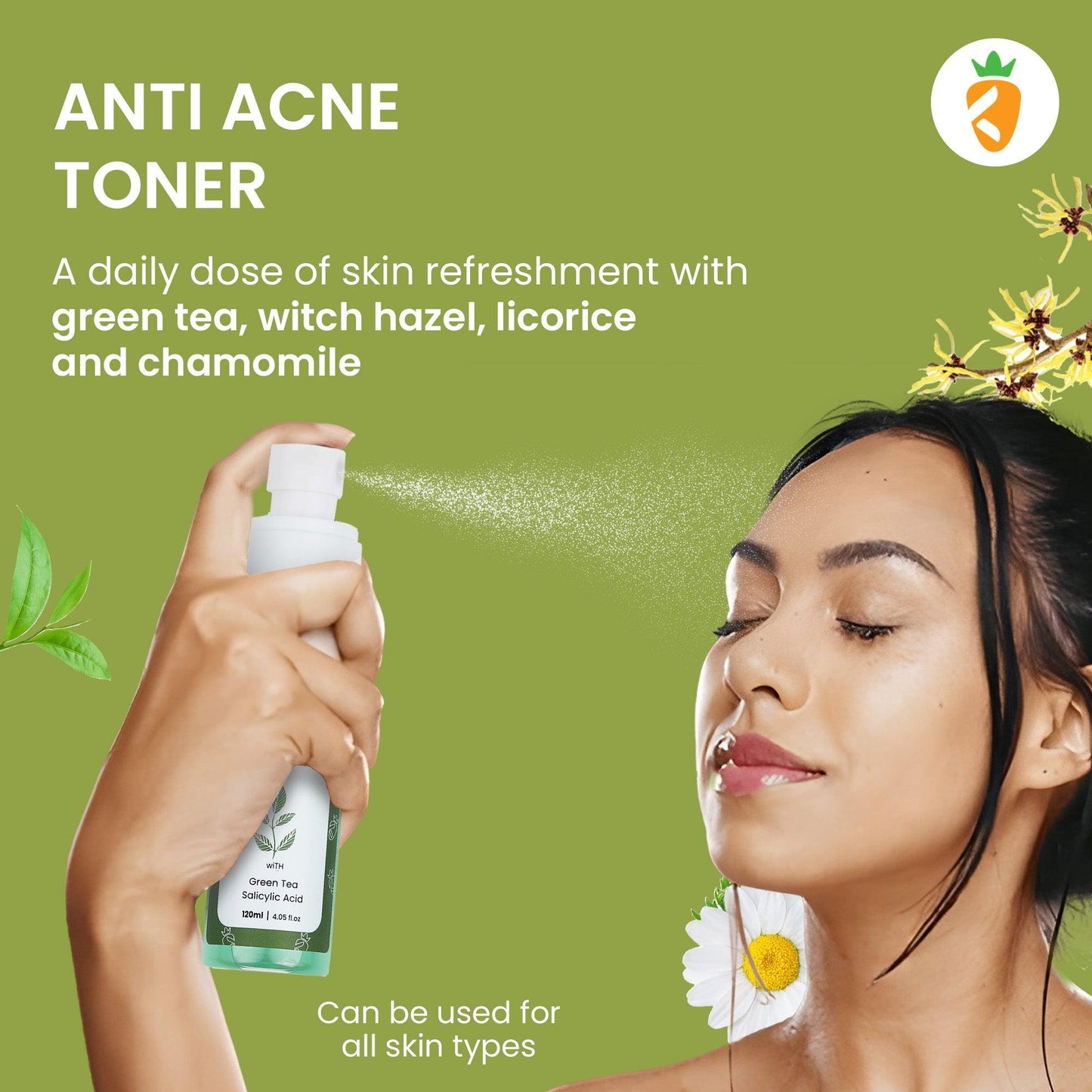 Green Tea Face Toner - Karrot Natural