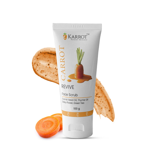 CARROT Face Scrub with Carrot Seed Oil, Calendula Flower, Thyme Oil, Daisy Flower  100gm