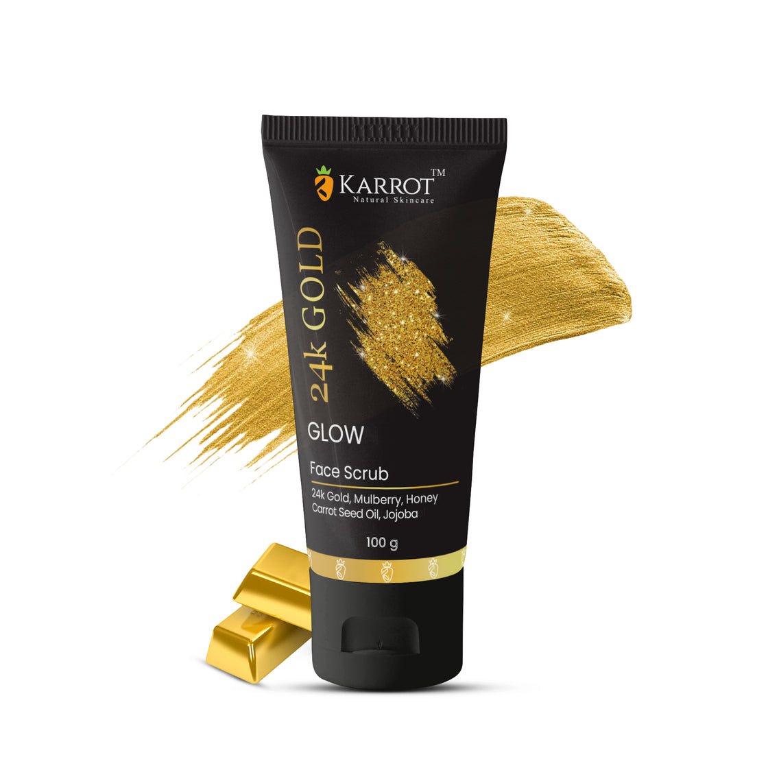 24k GOLD Face Scrub with Mulberry, 24k Gold, Jojoba Oil, Vit-E, Honey,Shea Butter  100gm