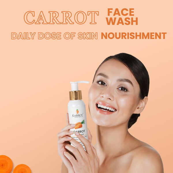 CARROT Gel Face wash to Rejuvenate & Nourish Skin with Carrot Oil, Saffron,Vit-E. 100 ml