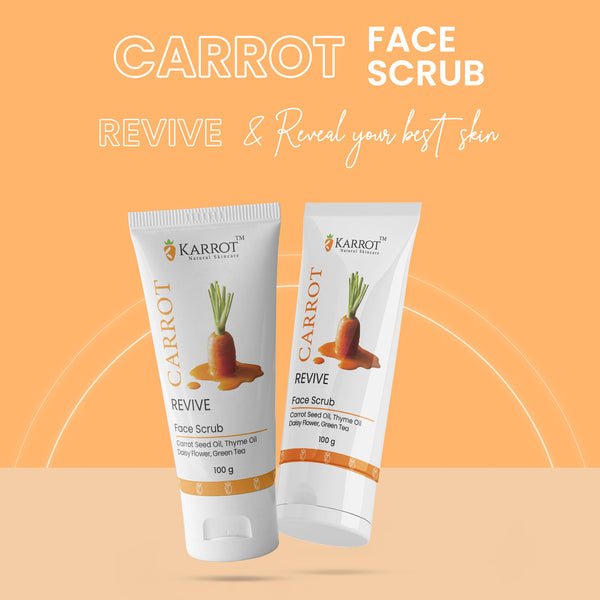 CARROT Face Scrub with Carrot Seed Oil, Calendula Flower, Thyme Oil, Daisy Flower  100gm