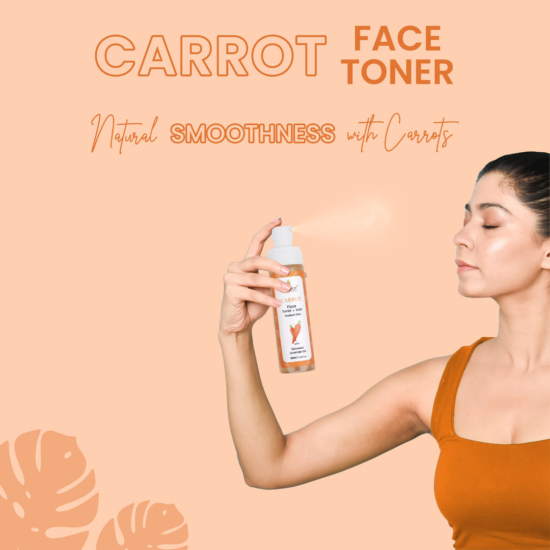 CARROT Face Toner for Radiant & Smooth Face, with Carrot, Seaweed, Niacinamide, 120ml