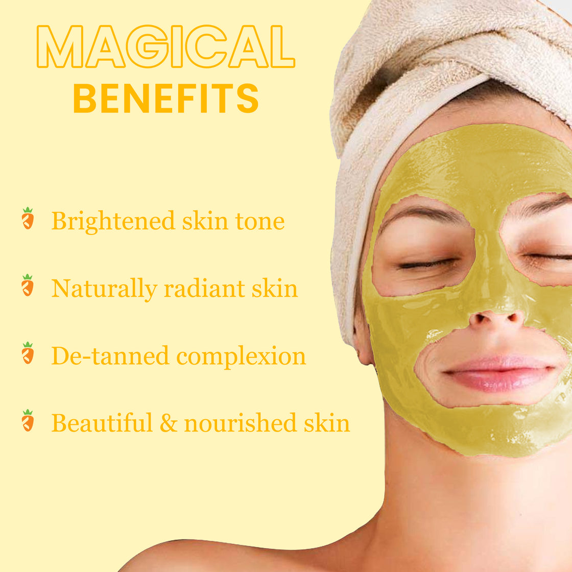 UBTAN Face Pack to Delay Aging sings & Glossy look with Kastoori Haldi, Squalane, Saffron, 100gm