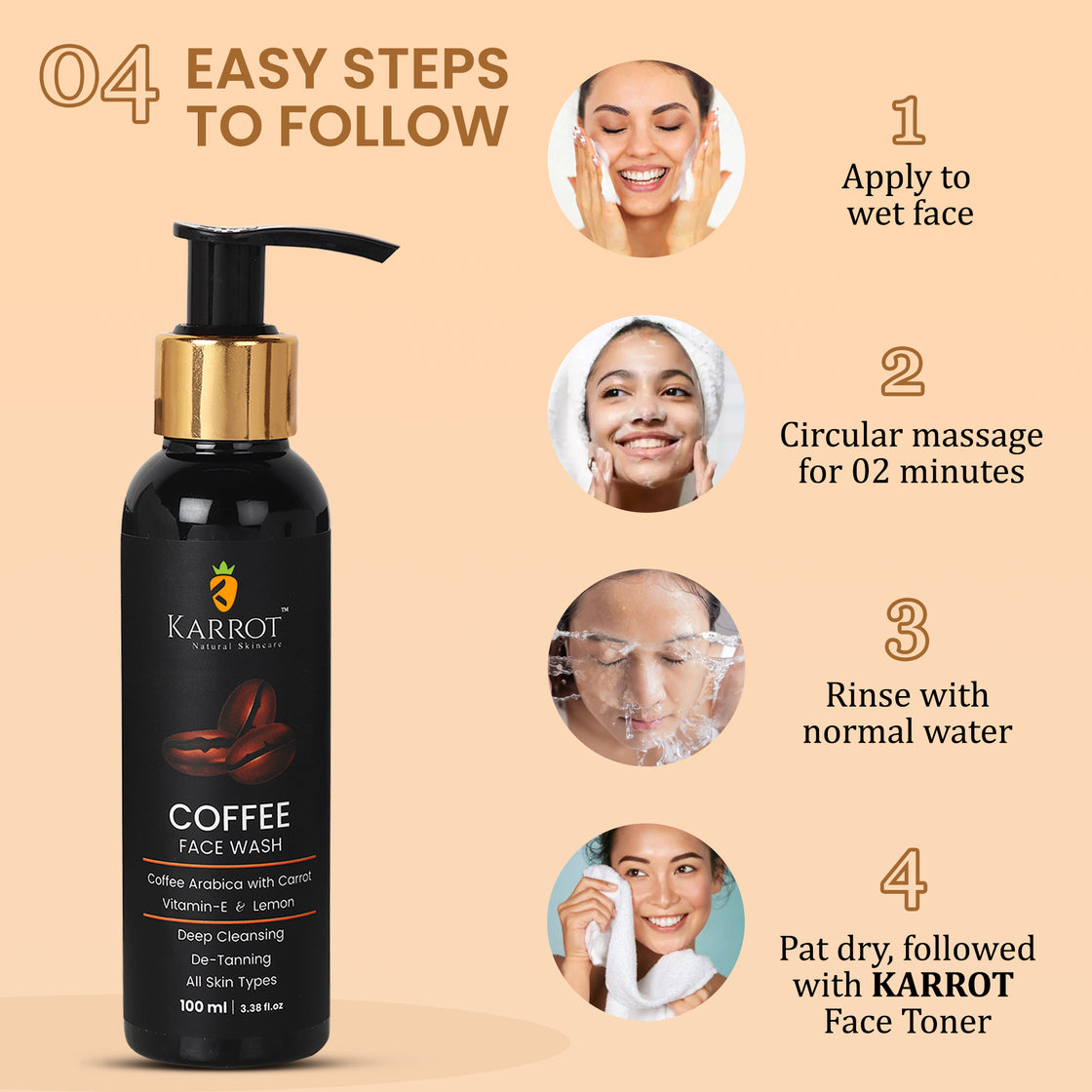 Steps to Use Coffee Face Wash